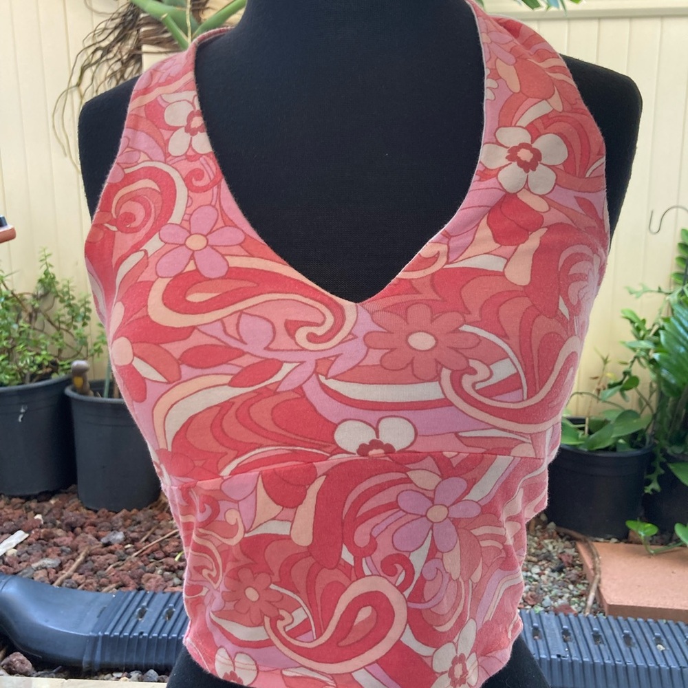 Hollister $25 Pink Floral Patterned Sleeveless Top size S